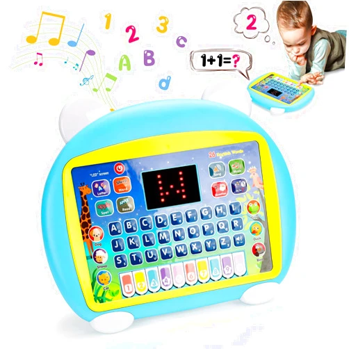LITTLEFUN Toddler Educational Tablet Sensory Toys for Boys Age 2-4, Kids Preschool Learning Activities Games Electric Interactive Laptop with Read Spell & Talking Mode for Autism Children Birthday Presents