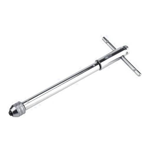 TOPINCN T Bar Handle Ratchet Tap Wrench T Handle, M3-M8 and M5-, Alloy Steel, Ratcheting Ratchet Action, Ideal for Confined Spaces (M5- long)
