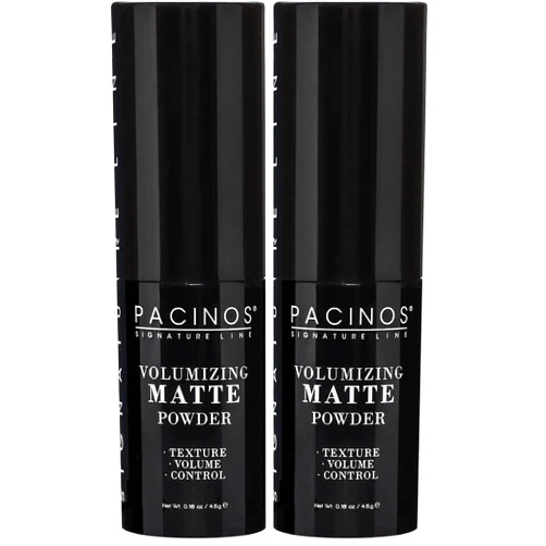 Pacinos Volumizing Matte Hair Powder - Adds Texture, Volume, Controls & Absorbs Excess Oil for Natural Finish, All Hair Types, 4.5 g. (Pack of 2)