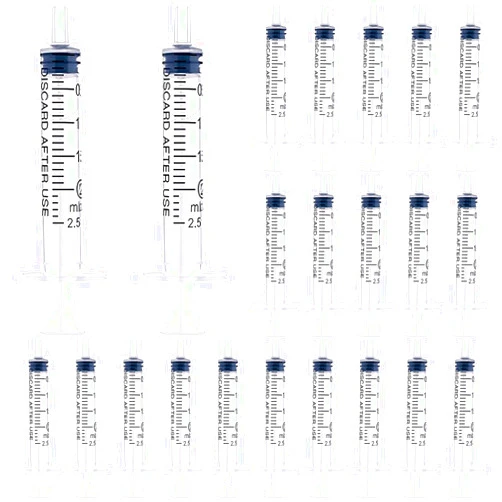 LhyBtm 40 Pack 2ml Plastic Syringe Individually Sealed with Measurement for Feeding Pets, Watering, Scientific Labs, Medical Student, Measuring, Refilling, Oil or Glue Applicator, No Needle