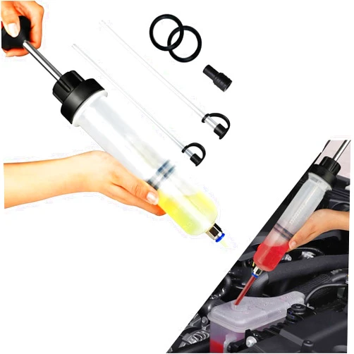 Jokormo 1 PC Car Syringe Oil Extractor Pump, 200CC No Leakage No Spill Doser with Hose, Multi-Purpose Vacuum Fuel Delivery Brake Oil Manual Extractor, Universal for Cars Oil Change Tool (White)