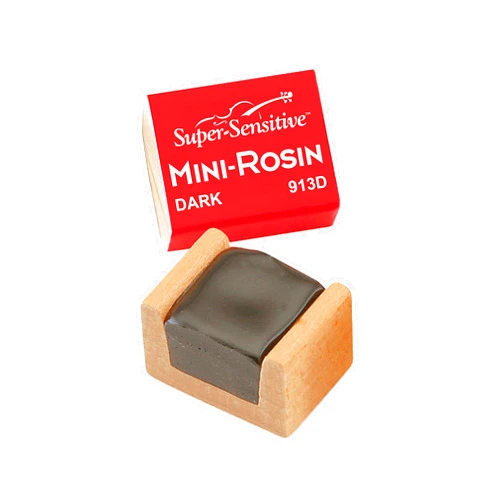 Super Sensitive D'Addario Mini Rosin - Super Sensitive Rosin - Violin Rosin, Cello Rosin, Viola Rosin - Bow Rosin - Apply Easily with Quick Response - Dark - 1 Pack