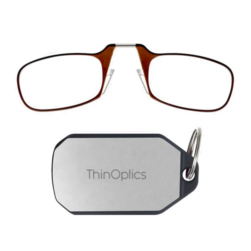 ThinOptics Keychain Case and Readers Rectangular Reading Glasses