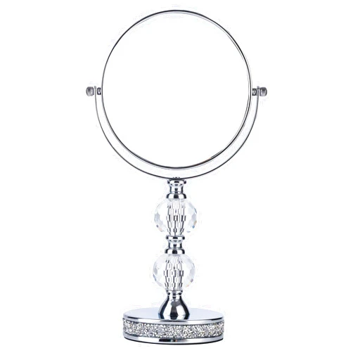 Hanjue Makeup Mirror, 360 Degree Swivel Vanity Mirror, Crystal Cosmetic Mirror, 1X/5X Magnifying Double Sided Mirror,Adjustable Makeup Mirror M020