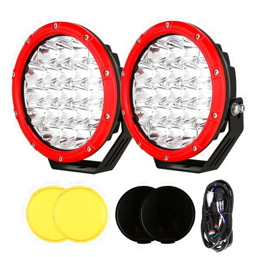 BIGLION.X 7Inch LED Round Offroad Lights Red 2pcs 210W 32000LM Spot Beam Driving Work Fog LED Off Road Lights ATV UTE SUV 4x4 Universal Fit