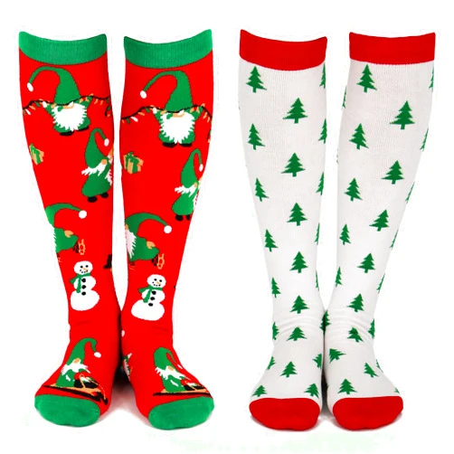 Lavley Knee High Christmas Socks For Adults - Funny Holiday Party Apparel For Men and Women