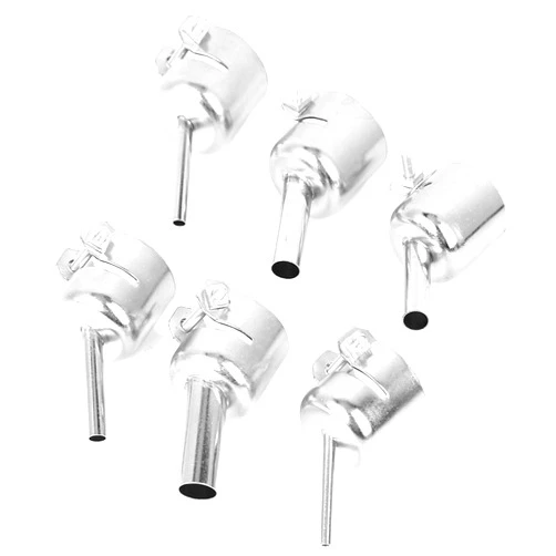 Chazcool 6Pcs Hot Air Gun Nozzle Attachments, Hot Air Solder 45 Degree Tips Desoldering Station Repair Tools for 850 850A 852 852D 852D 950
