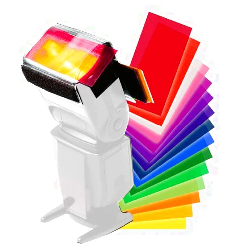 Beeiee Flash Speedlite,Color Gels Filters 12pcs Strobist Color Card Diffuser Lighting Gel Pop up Softbox Filter (Color 12)