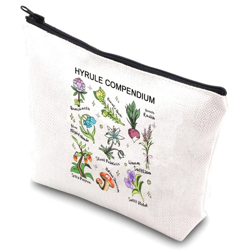 G2TUP Hyrule Compendium Flower Make Up Bag Video Game Inspired Korok Zipper Bag (Hyrule Flower Makeup Bag)