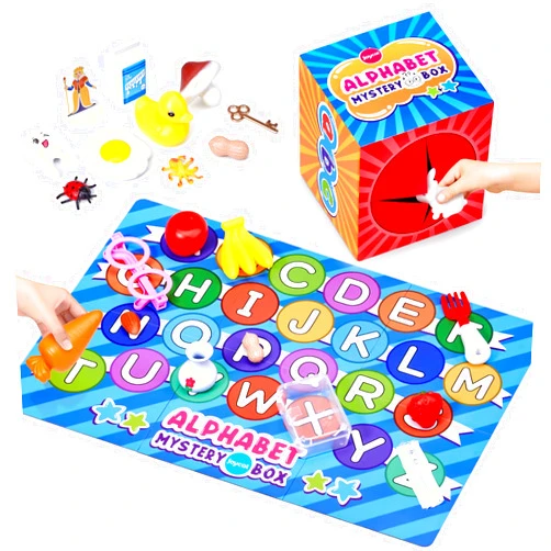 JoyCat Mystery Alphabet Box for Kids 26 PCS Letters Sorting Matching Game Activities Letter Sounds Fine Motor Learning Toys for Preschool Kindergarten Classroom - Halloween