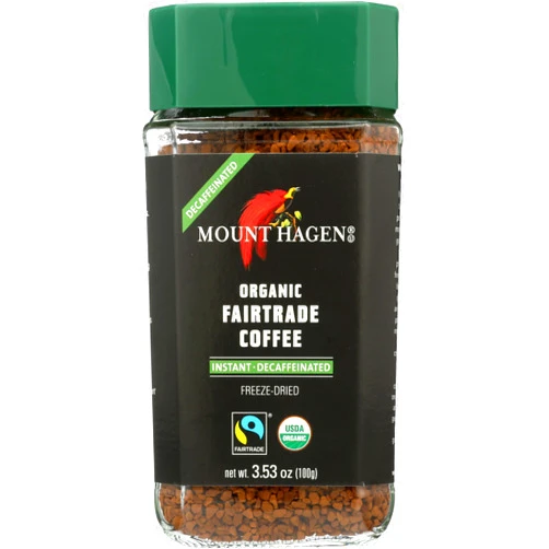 Mount Hagen Organic Instant Decaffeinated Coffee in Jar, Fairtrade, Freeze Dried, 3.53 Ounce (Pack of 6)