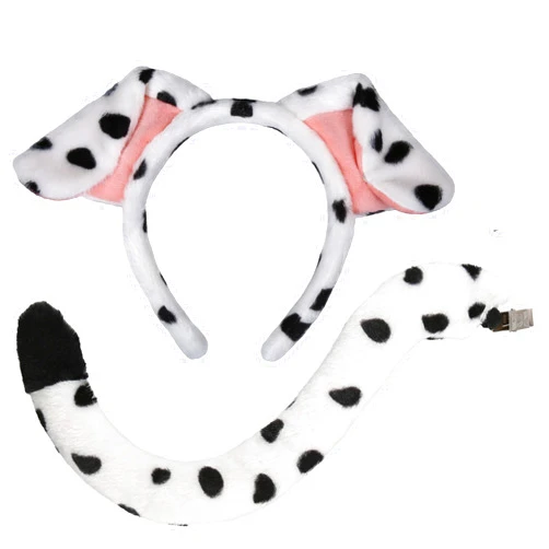 CHEU Dalmatian headband with dog ears and tail for halloween play