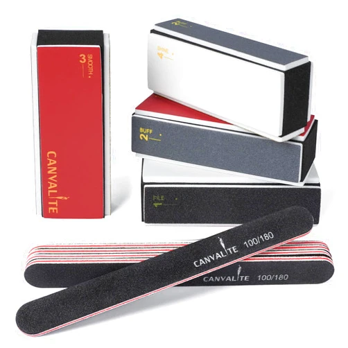 Canvalite Nail Buffer for Natural Nails, All in One 4 Way Nail File & Buffer Block That Shapes, Files, Smoothes, and Shines, 100/180 Grit, 9pcs