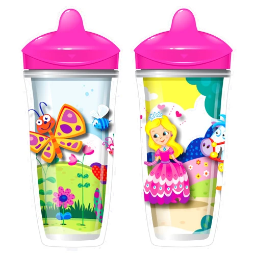 Playtex Sipsters Stage 3 Spill-Proof, Leak-Proof, Break-Proof Insulated Spout Sippy Cups 9 Ounce 2 Count (Color May Vary)