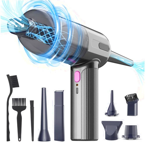 Hayousui 7000Pa Mini Vacuum Cleaner: Handheld Vacuum & Electronics Duster & Hand Pump Cordless Keyboard Vac 3-Gear Compressed Air Blower for Computer Sewing Machine Laptop Car Home Office