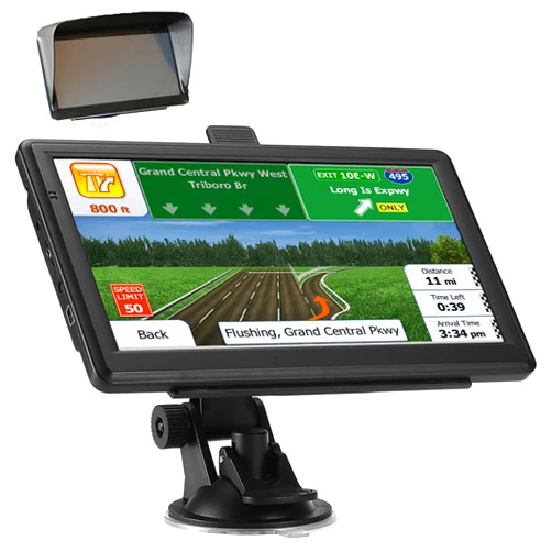 Maeysiph GPS Navigator for car，Touch Screen Car GPS System，Voice Turn Direction Guidance, GPS Navigation for Car Support Speed Red Light Warning, Support MP4, Music and Games.Free Lifetime Map Update (7inch)