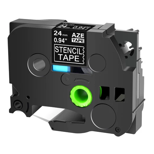 Cruxer Compatible for Brother P touch Label Printer Stencil Tape STe-151 24mm 0.94 3M Black on Clear Stenciltape Electrolytic Chemical Etching of Metal parts for Mobile PTD600 PT-P710BT PTP750W