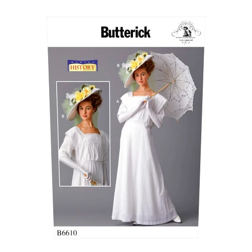 Butterick McCall's Patterns BUT 6610 Butterick Patterns B6610 E5 Misses' Costume and Hat by Making History, Size 14-22