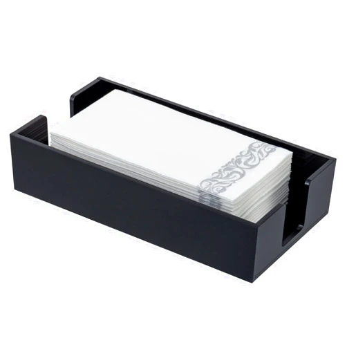 MyGift Premium Black Acrylic Bathroom Paper Hand Towel Tray, Vanity Countertop Multifold, Z-Fold, C-Fold Disposable Napkin Dispenser Holder for Guest Bathroom, Powder Room, Hotel or Retail Settings