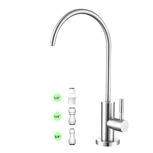 Gonabos Drinking Water Faucet for Kitchen,100% Lead-Free Reverse Osmosis Faucet,Stainless Steel Kitchen Filtered Water Faucet,Brushed Nickel RO Faucet with Longer Thread Pipe