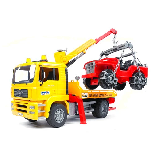 Bruder 02750 Man TGA Tow Truck with Cross Country Vehicle