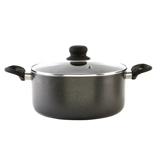 CELEKS 4.8 Quart Nonstick Charcoal Exterior Caldero or Dutch Oven with Glass Lid for Cooking or Serving, Seasoned Oven, Cookware Set - Cooking Gift, Kitchen Cookware Bakeware Skillets