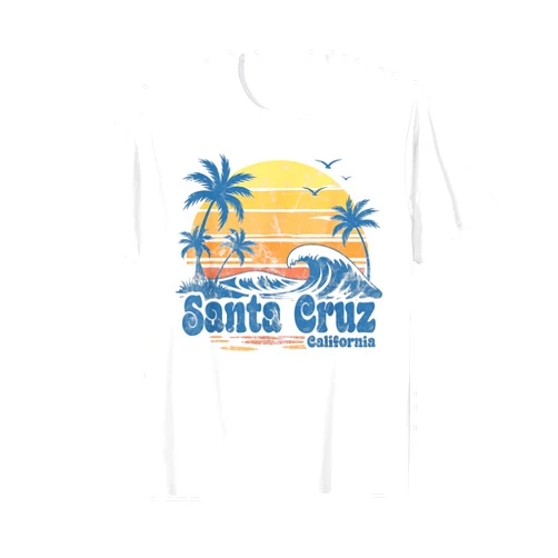 Vintage California Travel & Souvenir Apparel Santa Cruz CA Vintage Souvenir T-Shirt