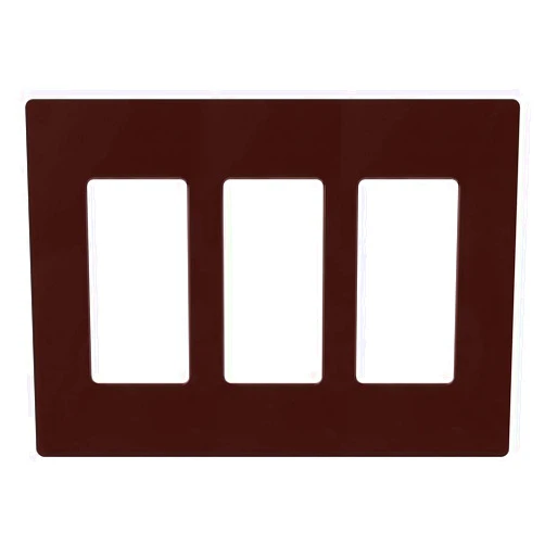 Lutron Claro Light Switch Cover Plate, 3 Gang Wallplate, for Decorator Light Switches, Rocker Light Switch Cover, Outlet Cover, Screwless Switch Plate Cover, Gloss, CW-3-BR, Brown