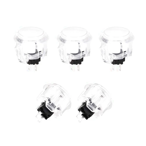 uxcell 30mm Mounting Hole Momentary Game Push Button Switch Round for Arcade Video Games White 5pcs
