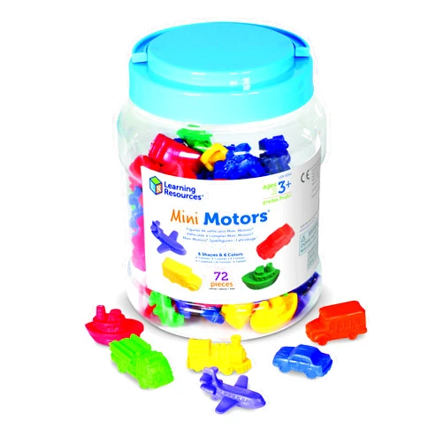 Learning Resources Mini Motors Counting and Sorting Fun Set - 72 Pieces, Ages 3+ Car Counters for Kids, Preschool Math Counters, Math for Preschoolers