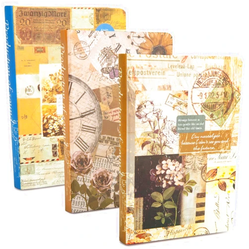 Koogel 3PCS Vintage Travel Journals, Hardcover Writing Notepad European Style Executive Notebook for Women Travel Office School