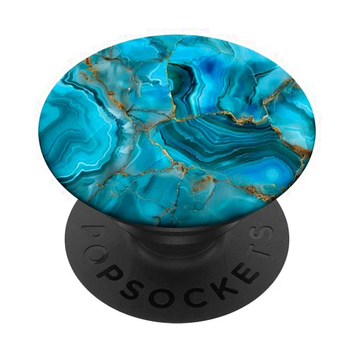 Halil GeiBler Teal Turquoise Natural Stone Marble-Like Pattern Print PopSockets Standard PopGrip