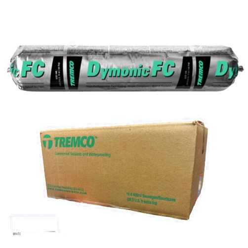 Tremco White Dymonic FC High-Performance, Fast-Curing, Single-Component, Hybrid Sealant 20.3 fl/oz Sausages (960712-385), Case of 15