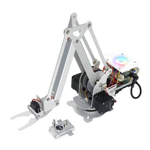 Freenove Robot Arm Kit for Raspberry Pi 5 4 B 3 B+ B A+, Stepper Motor, Metal Structure, Clamping Mode, Drawing Mode, Record and Replay, App Control (Raspberry Pi NOT Included)
