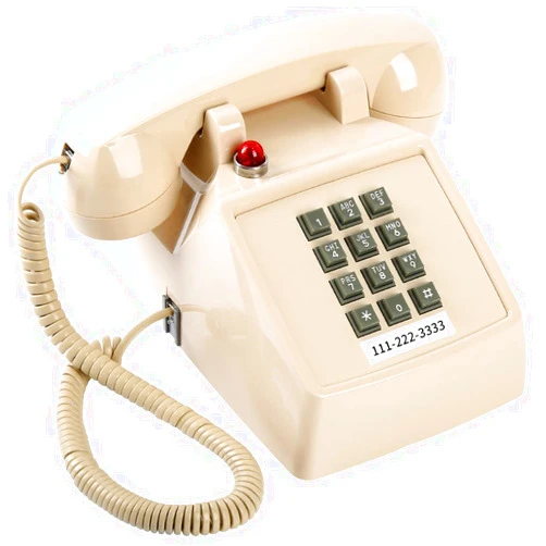 HTMengt Retro Classic Corded Landline Phone Message Indicator, Traditional 2500 Analog Desk Phone Call Light, Vintage Corded Desk Telephone for Landline Large Button, Old School Phone for Hotel,Home,Beige
