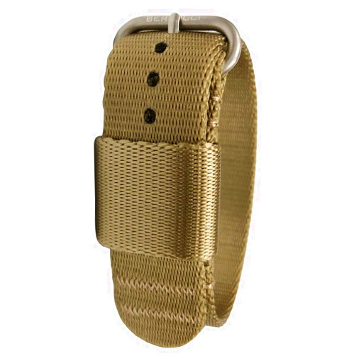 BERTUCCI Men's G–Type Comfort-Webb Field Khaki 22mm Nylon Webbing Strap Matte Stainless Steel Buckle Watch Band