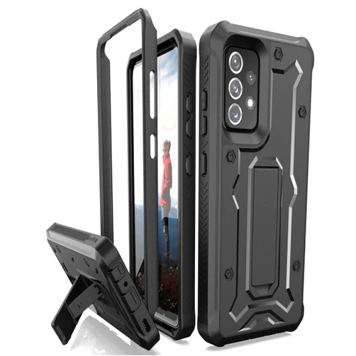ArmadilloTek Caseborne ArmadilloTek V Compatible with Samsung Galaxy A72 5G Case (2021 Release), Military Grade Full-Body Rugged with Built-in Kickstand [Screenless Version] Former Vanguard - Black