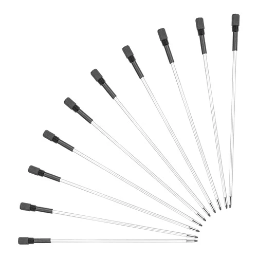 YOUMI Black Ink Refills 4.5inch (10pcs), Replaceable Ballpoint Pens Refills, 1mm Medium Point Metal Pen Refill(Black)