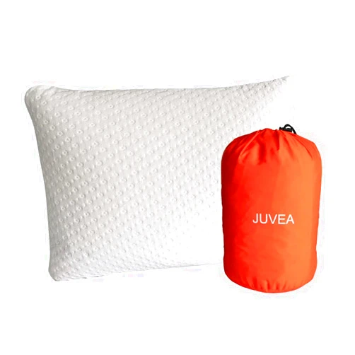JUVEA Travel Pillow – Supreme Comfort, Light & Compact, Camping, Airplane, Hotel & Home, Removable Washable Cover, 100% Natural Latex, Oeko-TEX & FSC® Certified