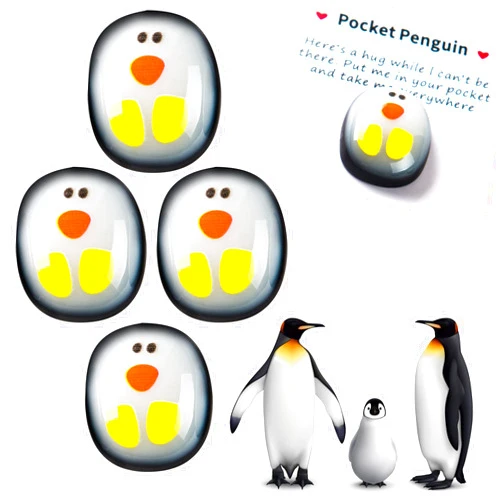 CANIPHA 4 Pcs A Little Pocket Penguin Hug, Mini Cute Penguin Pocket Hug Penguin Animal Decoration Stress Relief Toy Special Encourage Birthday Wedding Little Penguin Valentines Party Penguin Gifts Decoration