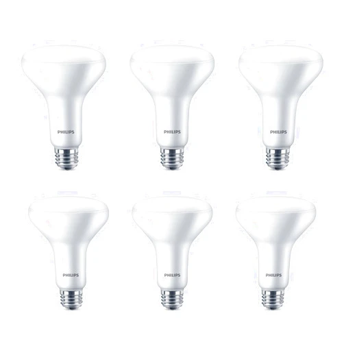 PHILIPS LED Non-Dimmable BR30 Light Bulb - Pack of 6 - EyeComfort Flicker Free - 7.2W = 65W - 650 Lumen - Soft White (2700K) - E26 Base - Indoor - Title 20