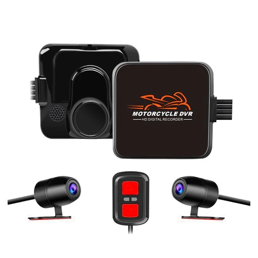 VSYSTO Motorcycle Dash Cam, HD1080P Night Vision Front and Rear Cameras, WiFi Waterproof Motorbike DVR, Remote Controller,130° Wide Angle, G-Sensor, Loop Recording