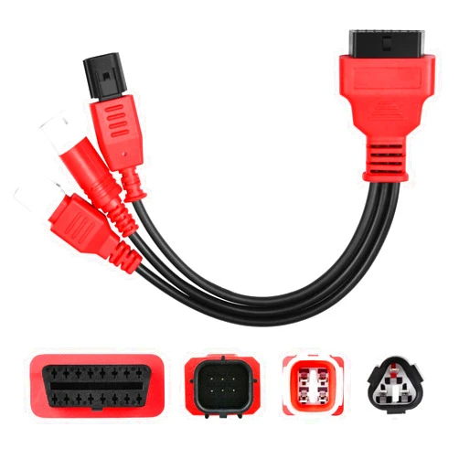 Autel Original 3-in-1 OBD2 Adapter Cable,16 pin to 6 pin 4 pin 3 pin OBD Diagnostic Cable, OBD2 to OBD1 6 pin 4 pin 3 pin Plug Adapter for Honda/Guzzi/Kawasaki/Suzuki Motorcycle, Work with Scanners
