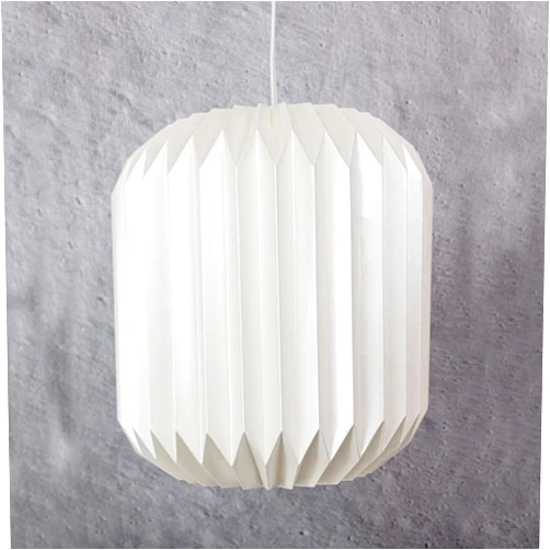 Studio pleat LLC LANTERN DRUM - origami, paper lamp, pendant shade, white, modern, japandi, scandinavian design, ecofriendly, minimalist