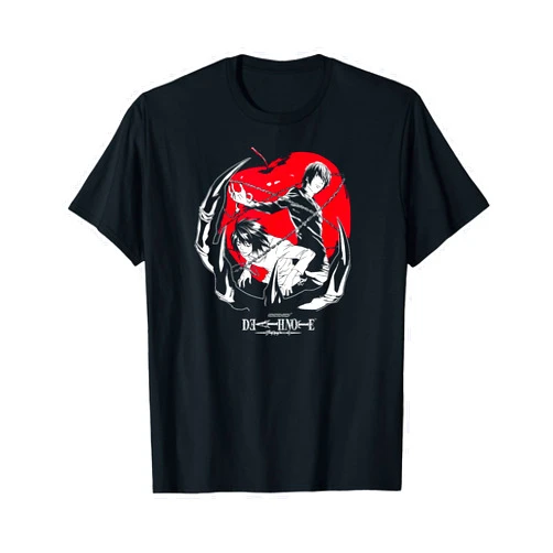 Death Note Light and L with Apple Anime T-Shirt