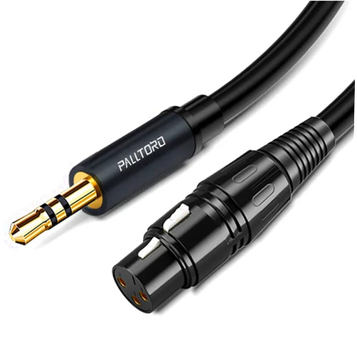 PALLTORO 3.5mm to XLR Cable, Female XLR to 1/8 inch Stereo Jack Aux Microphone Cable for Camcorders DSLR Cameras, Computer Recording Device (2m/6.5ft)