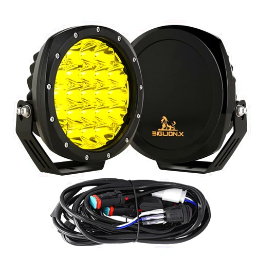 BIGLION.X 7Inch Round LED Amber Driving Offroad Lights 2PCS 210W 32000LM Amber Off road Lights LED Off Road Light Round Waterproof IP68 IP69K 12V 24V for Pickup Trucks SUV ATV UTV 4x4