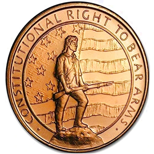 11FORCE 2nd Amendment 1oz 0.99% Pure Copper Round. The Constitutional Right to Bear Arms.