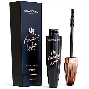 WOWCOMBO My Amazing Lashes Mascara - Volume and Length - Lengthening Mascara - Stays On All Day - Tubing Mascara for All Ages & Skin Types - Instantly Create The Look of Lash Extensions (RICH BLACK)