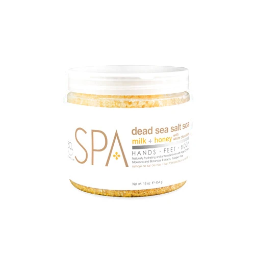 BCL SPA Dead Sea Salt Soak Milk + Honey with White Chocolate, 16 oz